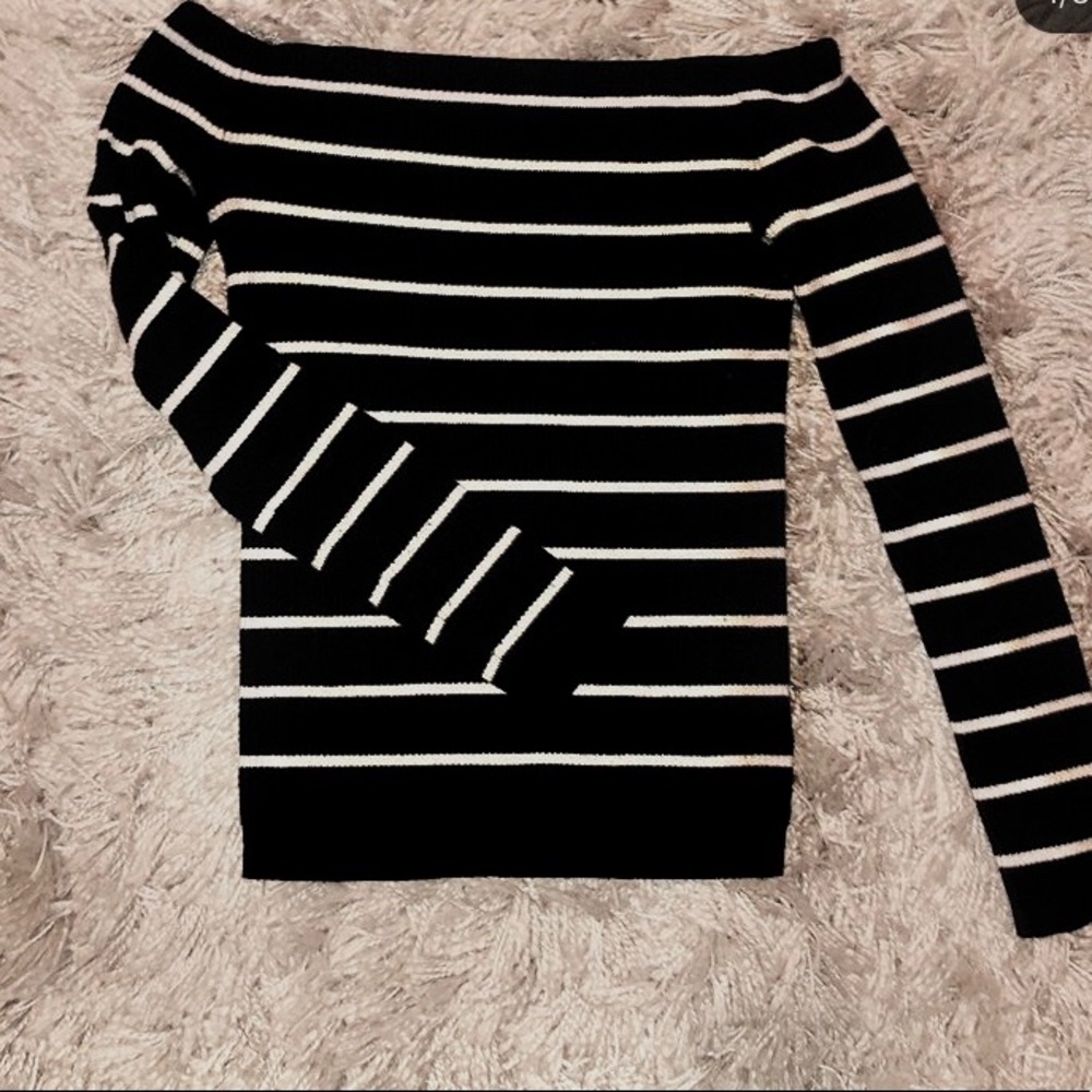 Striped Off the Shoulder Sweater